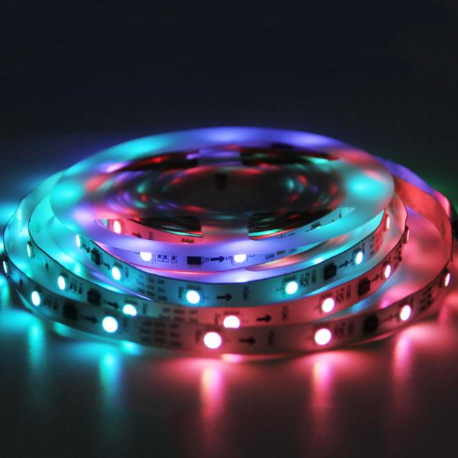 30 60 светодиодов на метр цветных (RGB) светодиодных лент света 7,2 Вт/м 14,4 Вт/м 12v/24v Многоцветный светодиодные полосы