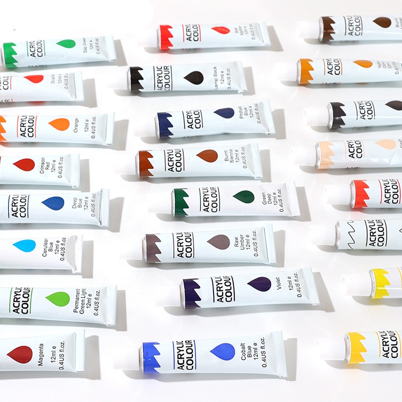 Lifeinfinity Art 24 x12ml Tubes Artist acrylic paint Rich Pigments Colors Great for Kids Adults Professional Painting on Canvas