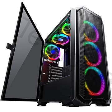 Чехол для игрового компьютера ATX из закаленного стекла с сеткой