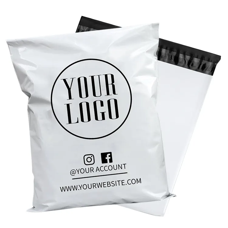Private Design Recycled LDPE Plastic White Mailers Custom Shipping Bags for Clothing