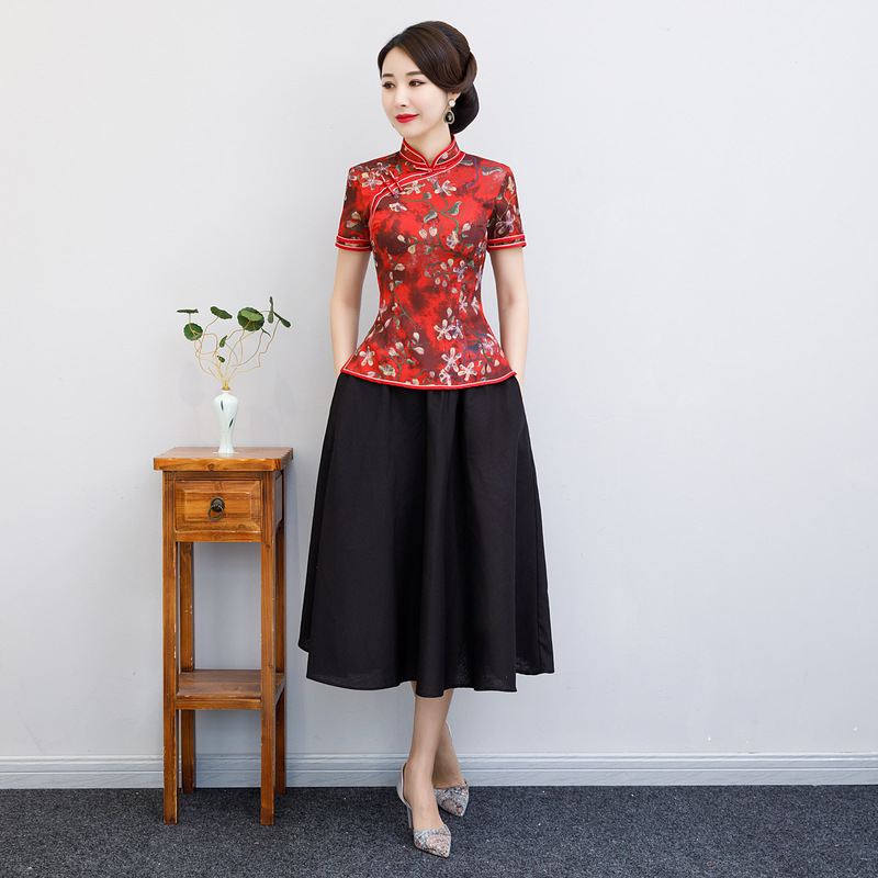 Qipao 2 штуки готового изготовления оптовая продажа 4 Yajin Китайский традиционный ретро стиль уличное платье 2 шт. Qipao