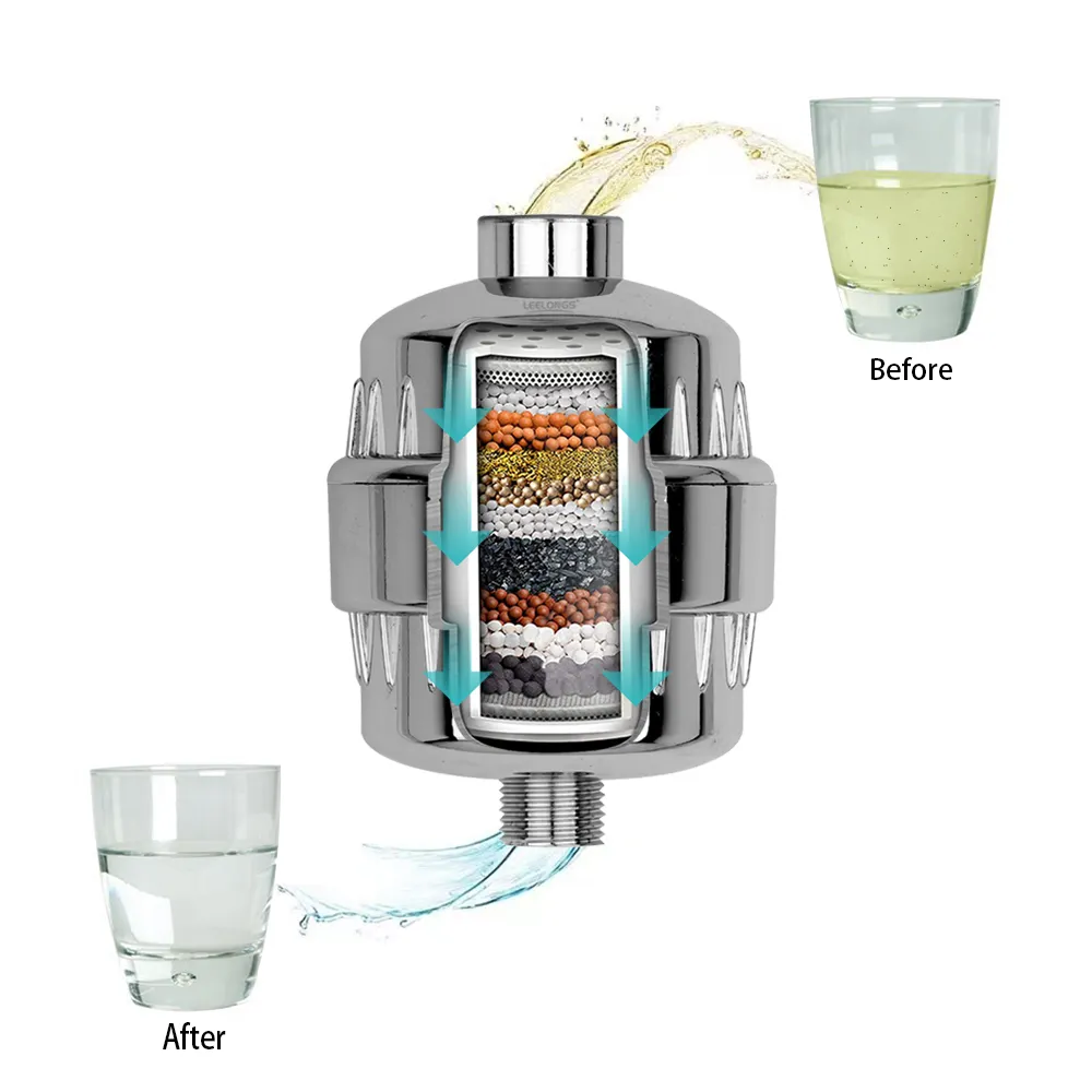 10 12 15 20 Stages Negative Ionic KDF Cartridge Shower Head Water Filter Shower Filter Ball For Hard Water Filtering