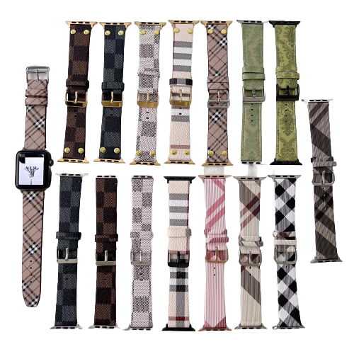 Мужские и женские Смарт-часы Apple Watch Series 6 7, браслет с подвесками, кожаный ремешок на запястье, брендовые роскошные аксессуары 38 мм 42 мм 45 мм, 2022