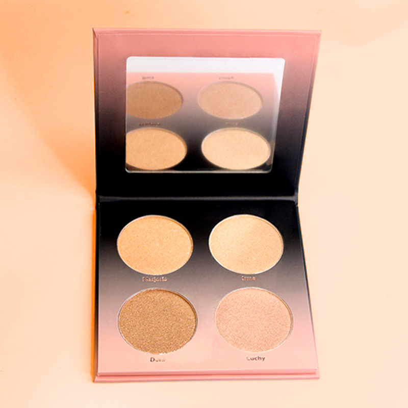 Wholesale Makeup Pressed Powder shimmer highlighter palette Face Beauty Highlight 4 colors private label highlighter makeup