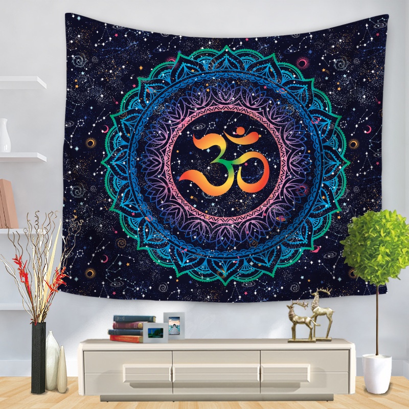 Мантра Hinduism настенная подвесная цветная Om чакра Триппи хиппи бохо психоделическая МАНДАЛА ГОБЕЛЕН