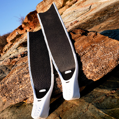Underwater technical scuba freediving long blade hard fin materials custom logo pattern black carbon fiber diving fins