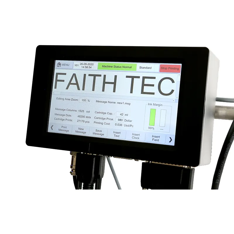 Faith date inkjet printer barcode printer for metal plastic bottle batch coding machine