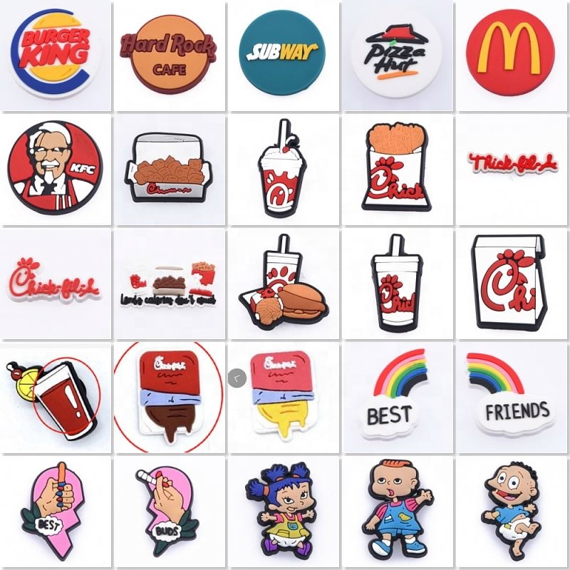Cocomelon JOJO Chick-fil-A file a designs доступные рекламные подвески из мягкого ПВХ croc для украшения обуви, рождественский подарок