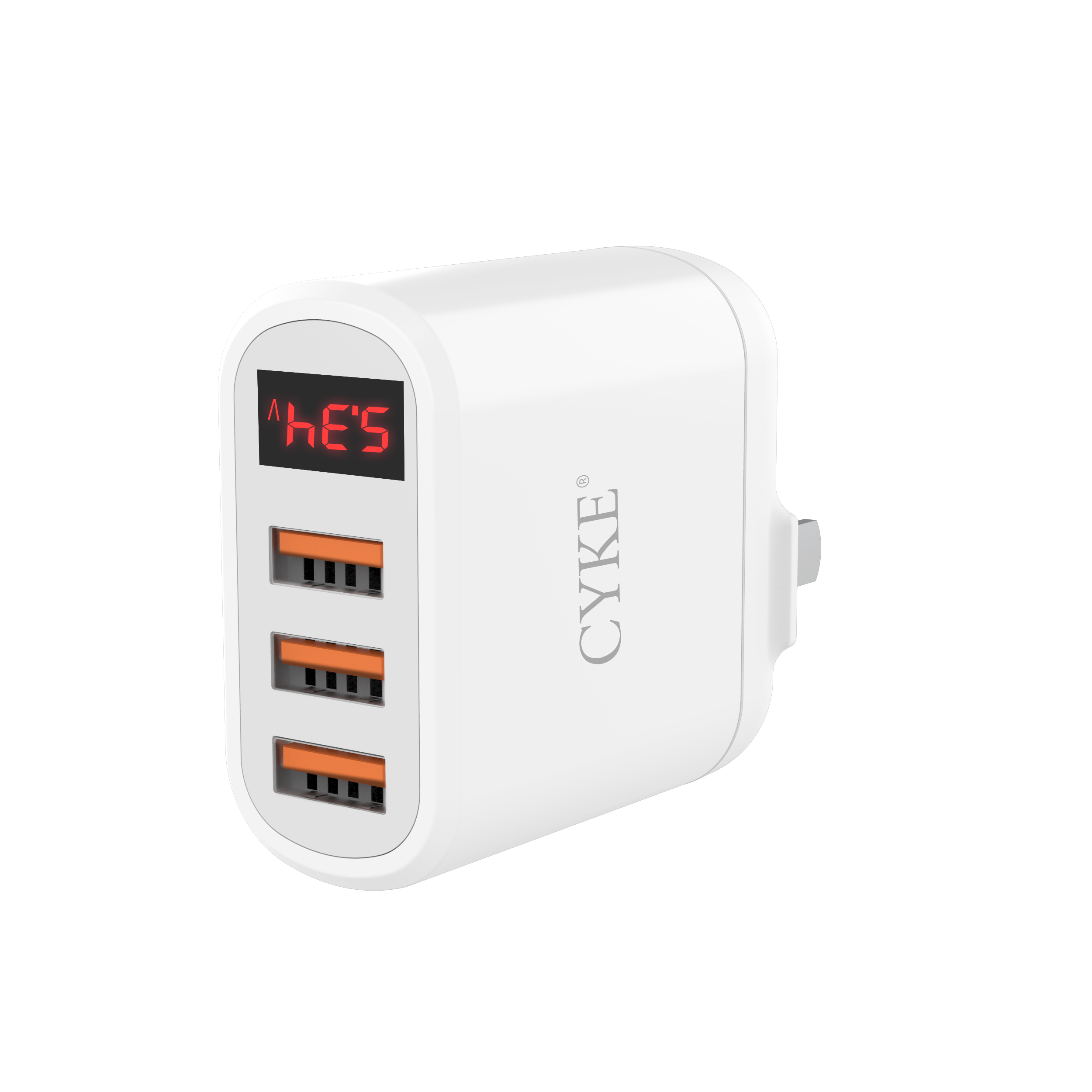 Зарядное устройство CYKE с цифровым дисплеем, 18 Вт, QC 3,0, USB, 3 порта