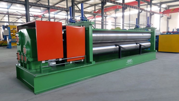 Barrel style round wave sheet roll forming machine