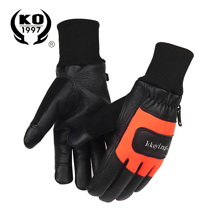 Amazon hot safety gym safety warm pigskin leather gloves for skiing