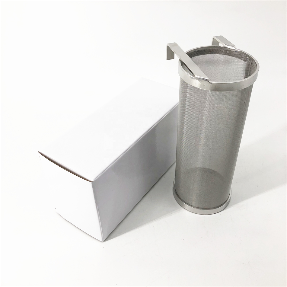 300 400 800 Micron Homebrewing Beer Stainless Steel Mesh Hop Spider Filter Basket With Hook