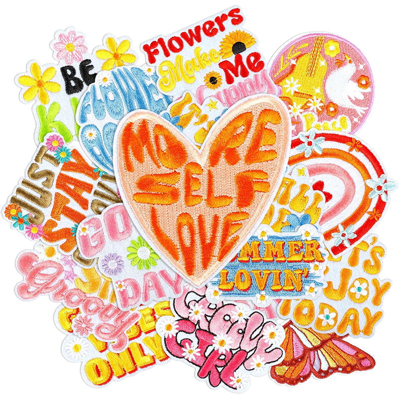 Wholesale Multi color embroidery Fabric Cloth Custom Patch Iron On Patch 3d Embroidered Patches
