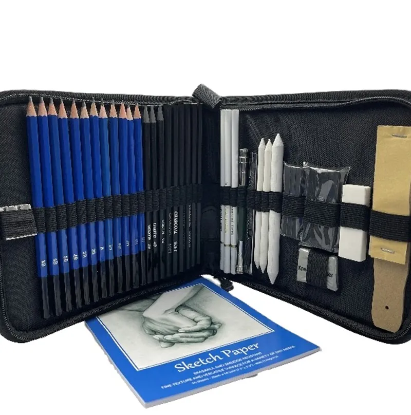 2022 Hot Selling Cheap Custom 41 Pcs Canvas Drawing Pencil Tool Kit