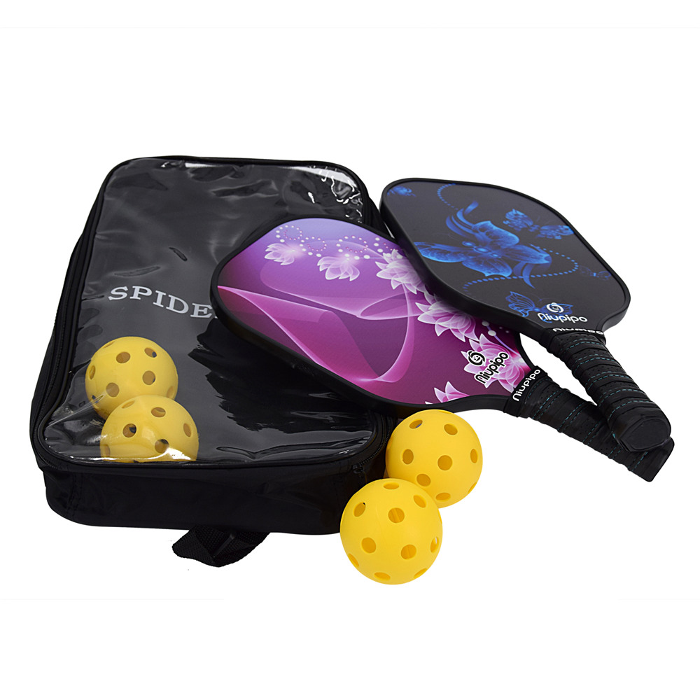 Китайская Фабрика оптовая продажа ракеток High end графитовой углеродной pickleball Весло набор pickleball Весло, 4 штуки/набор шаров 2 весла
