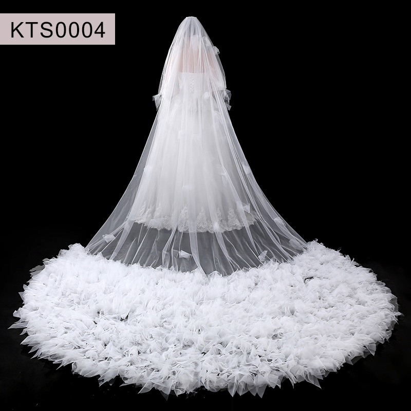 Custom made high quality luxury style western Eastern elegant long wedding veil