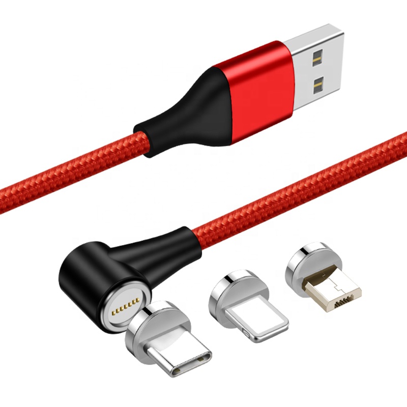 Нейлоновый Плетеный зарядный кабель Магнитный 3A Магнитный зарядный USB-кабель 3 в 1 USB-кабель