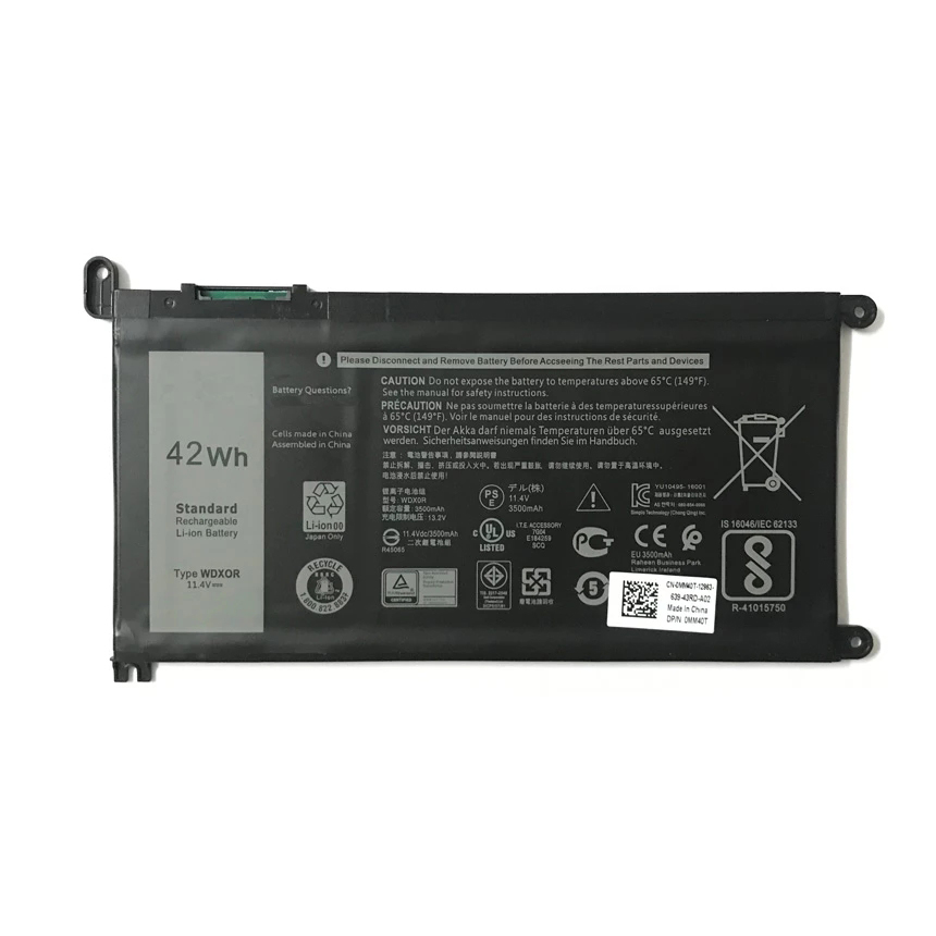 Аккумулятор WDX0R для ноутбука Dell Inspiron 13 5368 5378 5379 7368 7378 Inspiron 14-7460 Inspiron 15 5565 5567