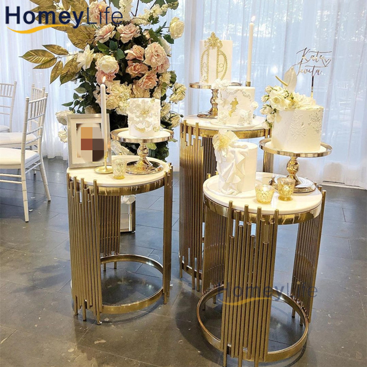 Modern Wedding Decoration Table Centerpiece, Stainless Steel Cake Table