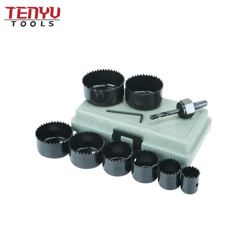 Wood Bi-metal Hole Saw Set Hole Cutter with Heavy Duty Arbor for Smoothly Cutting in Wood Board and Soft Metal