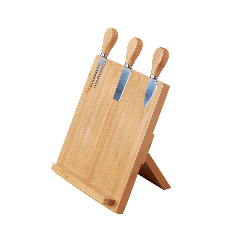 Good Quality Portable Magnetic Wooden Cheese Knife Stand Bamboo Knife Block Storage Rack for Birthday Gift