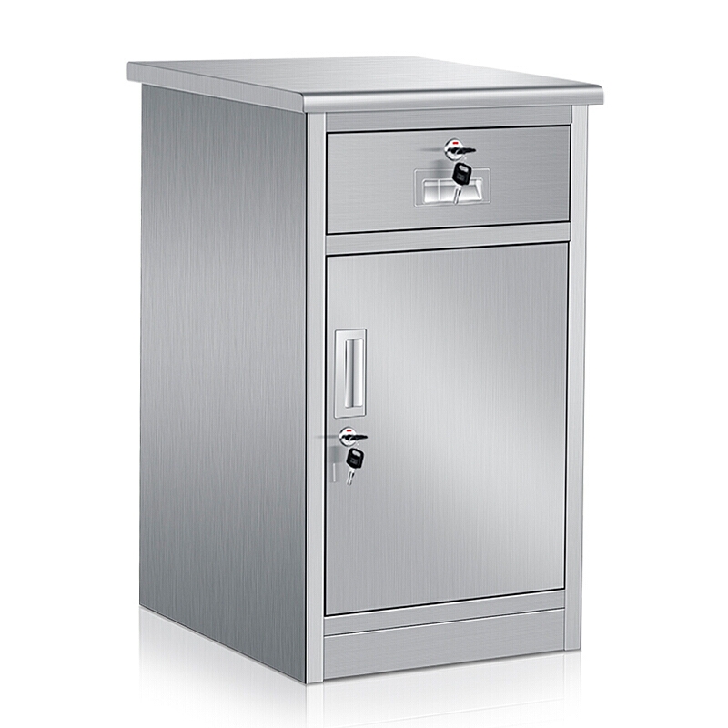 Dinggong MDK-G203 hot sell high quality medical stainless steel cabinet hospital over bed table with drawer for sale