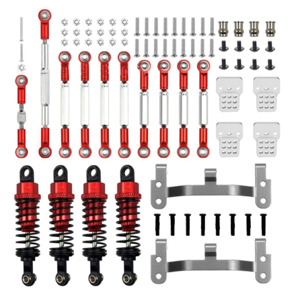WPL C14 C24 MN D90 MN99s RC Car Metal Steering Link Rod Pull Rod Mount Seat Shock Absorber Set Upgrade Accessories Spare Parts