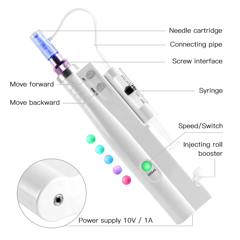 high pressure 9 pins needles injector tool meso solutions skin rejuvenation machine nano mesotherapy gun for wrinkle remo