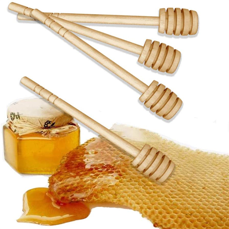 Coffee Wood Spoon Ceramic Pot Ceramic Pot With Set Honey Dipper Sticks Gold With Box