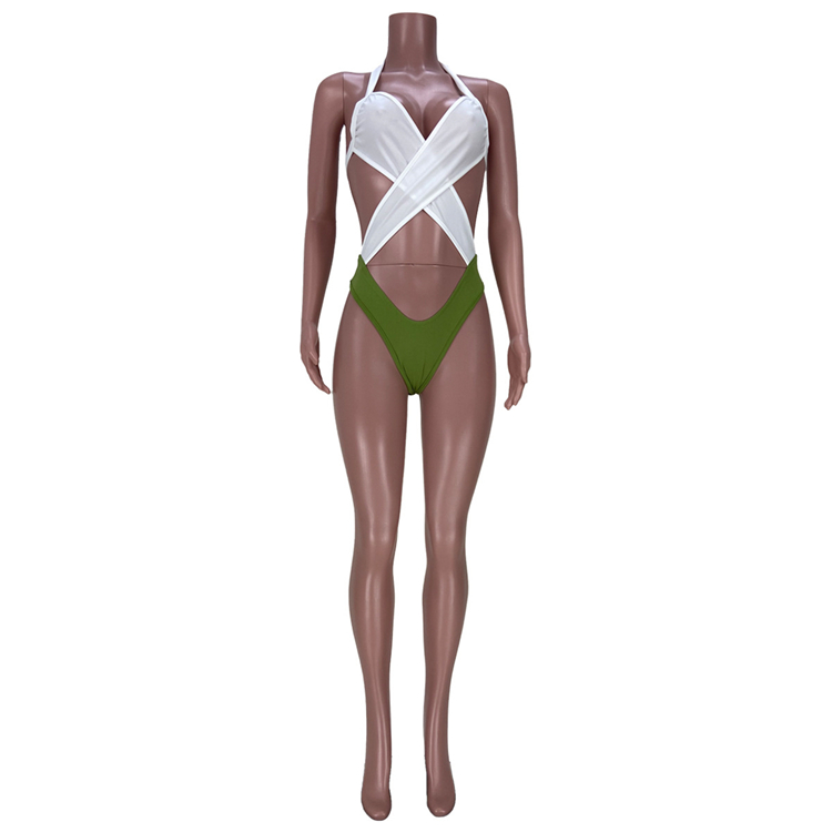 Open Back Criss Cross Wrap Bodysuit Tops One Piece Swimsuit Summer Clothes For Women Beach Wear Latex Bondage Catsuit