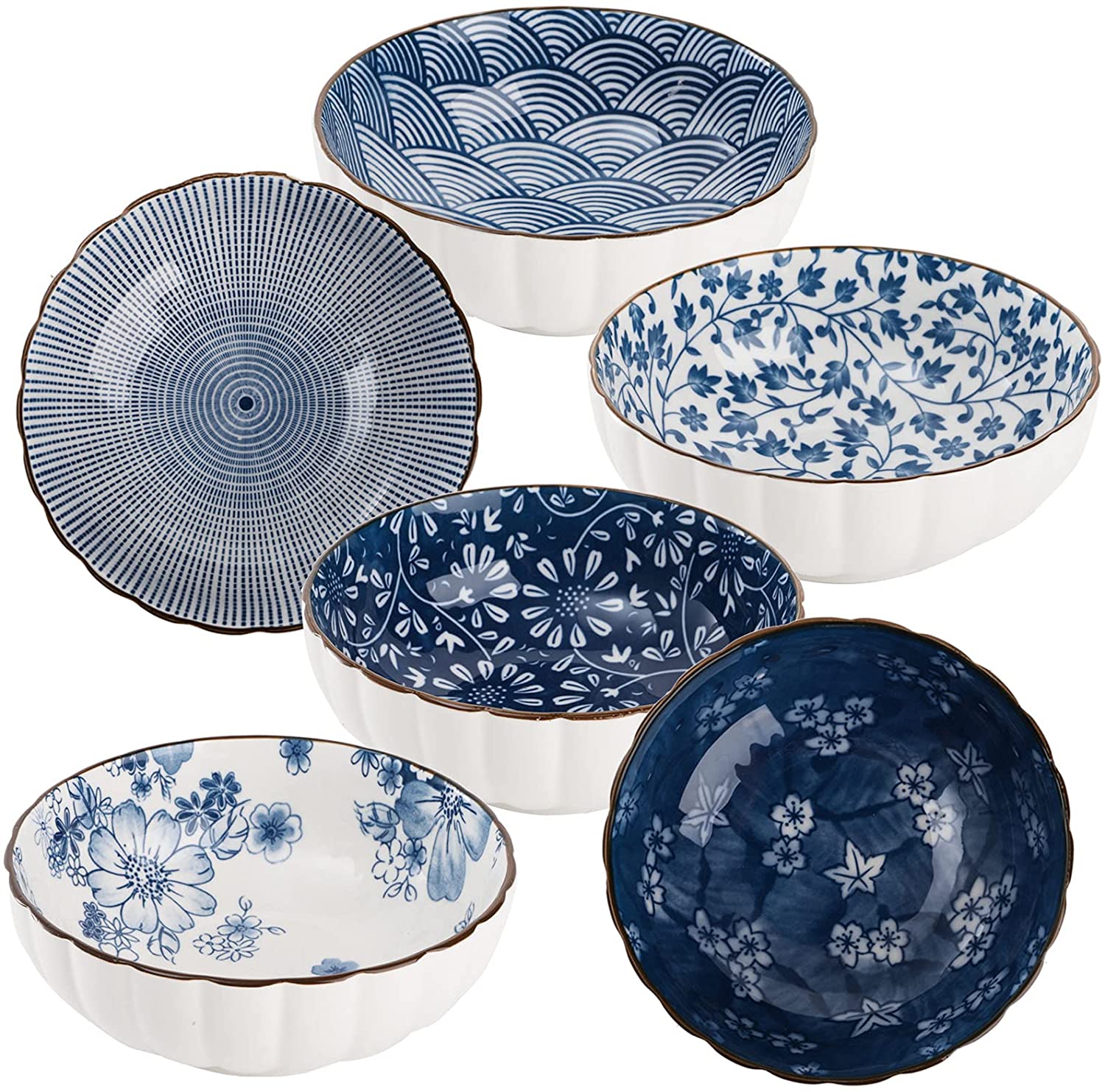 Wholesale Custom China Tableware 6 pcs Rice, Cereal, Noodle, Soup, Desserts Bowl Gift Set