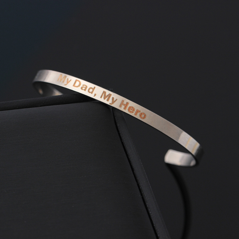 Bangle Charm Bracelet Custom Customized Logo Gold Silver Blank Open Cuff Adjustable Bangle