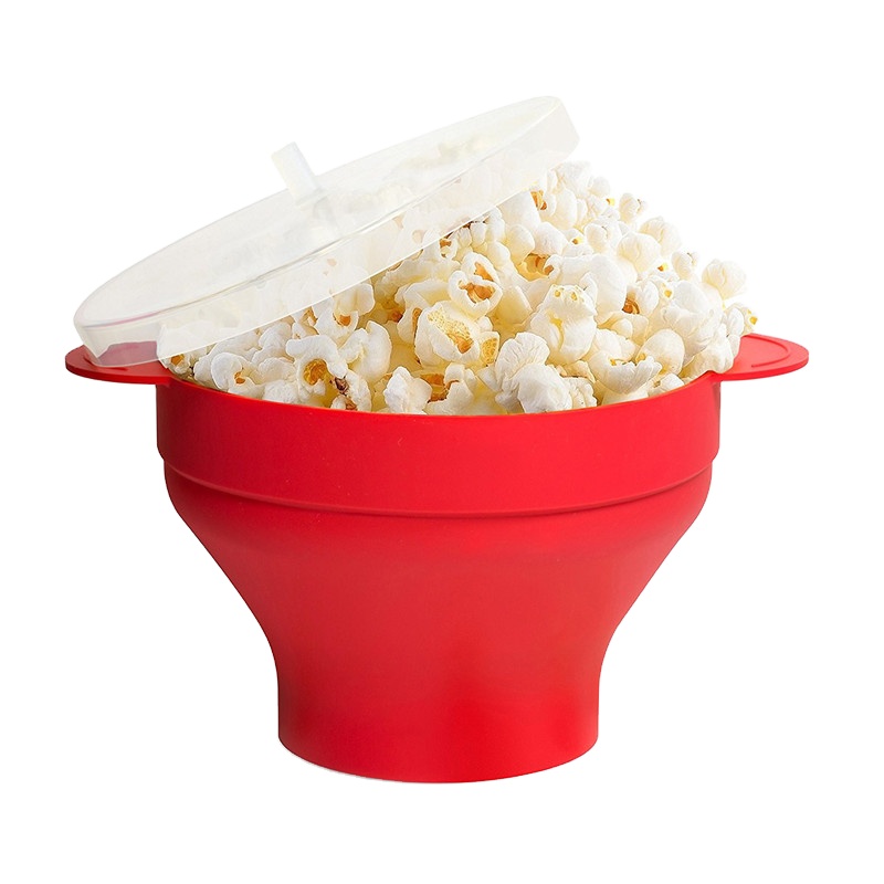 High Quality DlY Collapsible Silicone Microwave Hot Air Popcorn Bowl Folding Silicone Popcorn Maker Healthy Snack