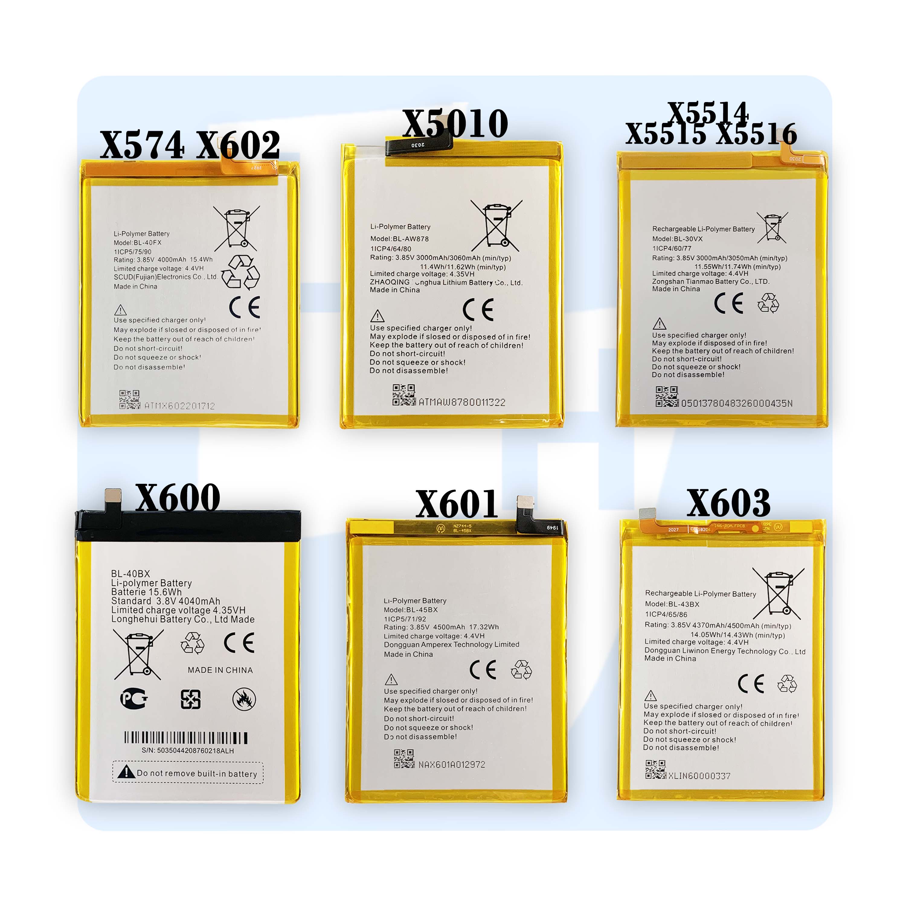 OEM phone batteries battery X521 X509 X521 X522 X551 X552 X555 X557 X559 X554 X510 Mobile phone battery for infinix X507