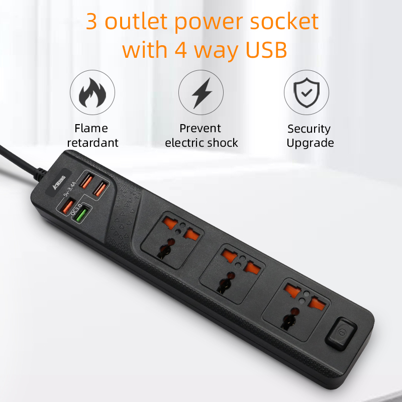 RTS usb розетка Универсальная Розетка BKL-03-B для быстрой зарядки 3,0