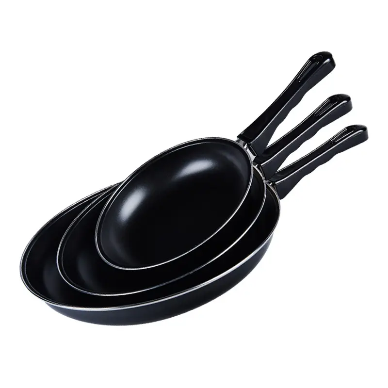 12 Inch Frying Pans Non-Stick Iron and Stainless Steel Wok Gas Cooker Induction And Halogen Cooker Suitable Without Pot Cover