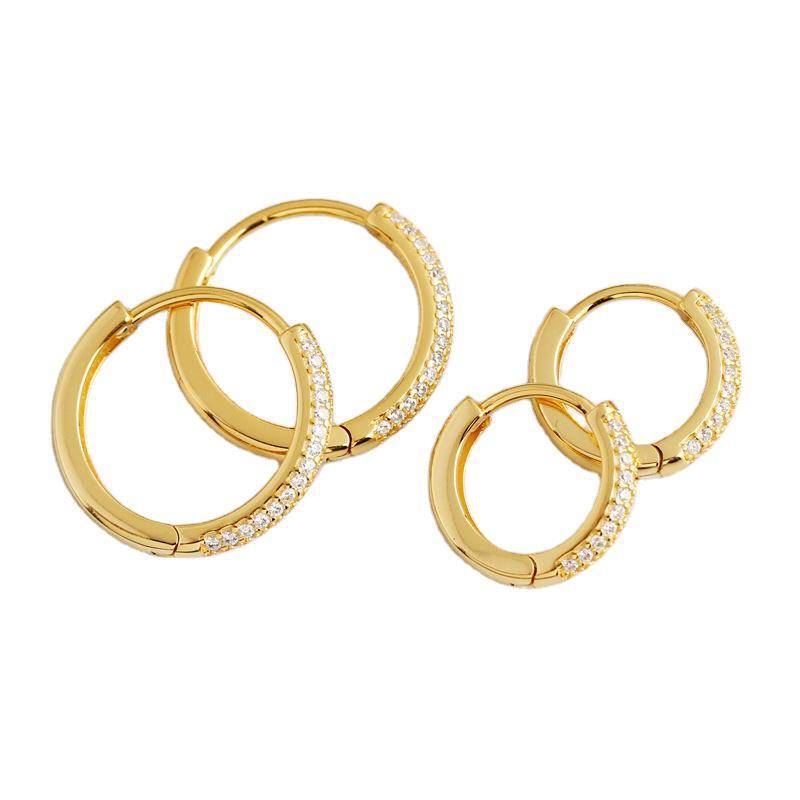 S925 pure silver diamond zircon stud earrings 7BEADS round simple geometric hoop earring jewelry for women gift party
