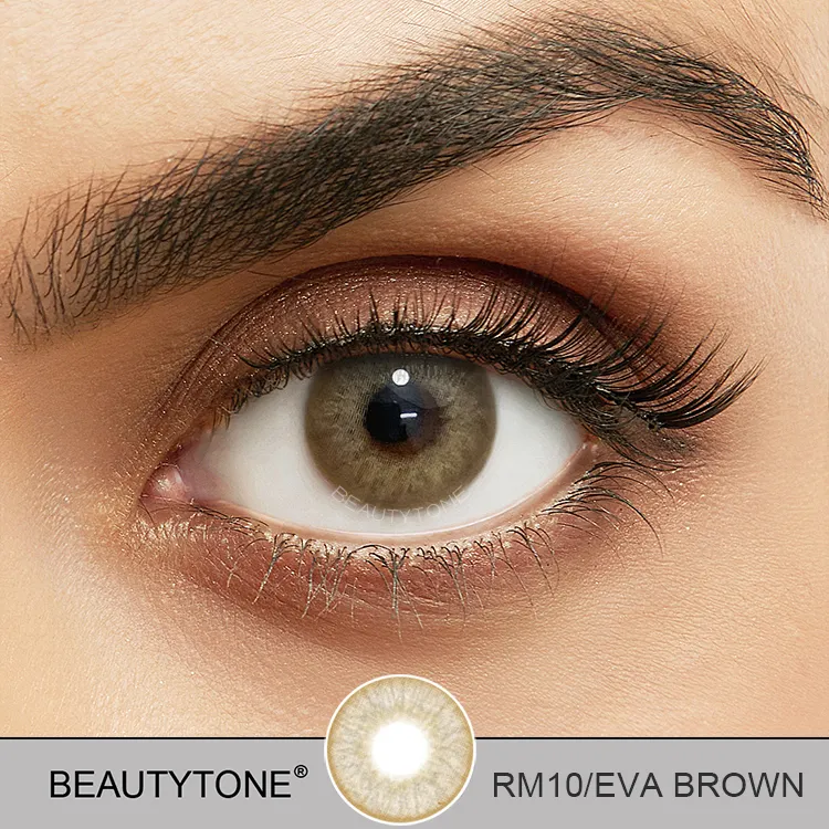 Romance Eva brown colored eye contact lens China beauty super natural color cosmetic soft eye lenses