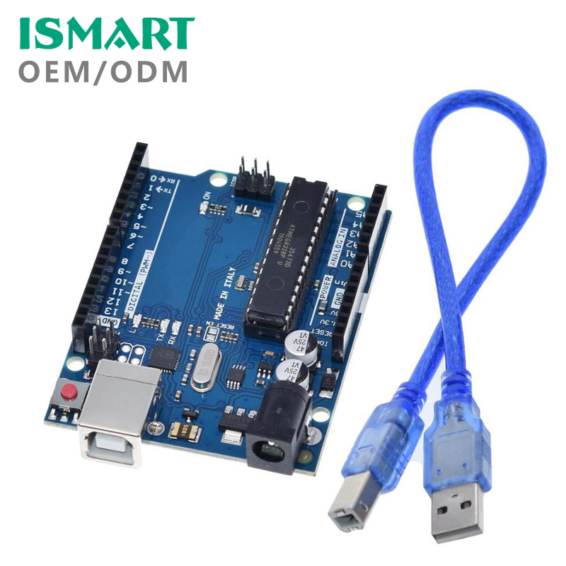 Плата разработки UNO R3 ATMEGA16U2 MEGA328P-PU Chip для UNO R3 + USB-кабель