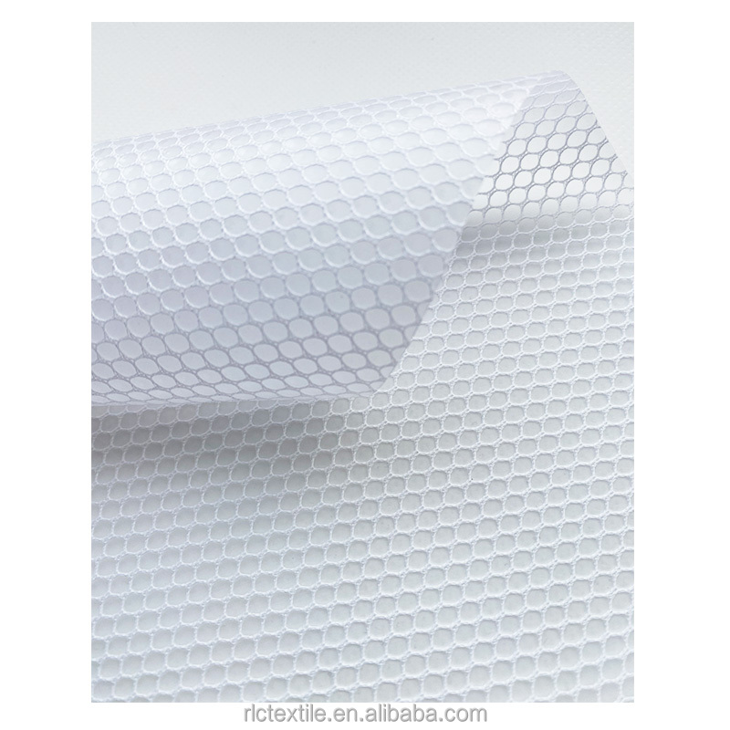 Sandwich Mesh PVC Mesh fabric Vinyl PVC Coated Polyester Mesh printed for Makeup Travel Bag
