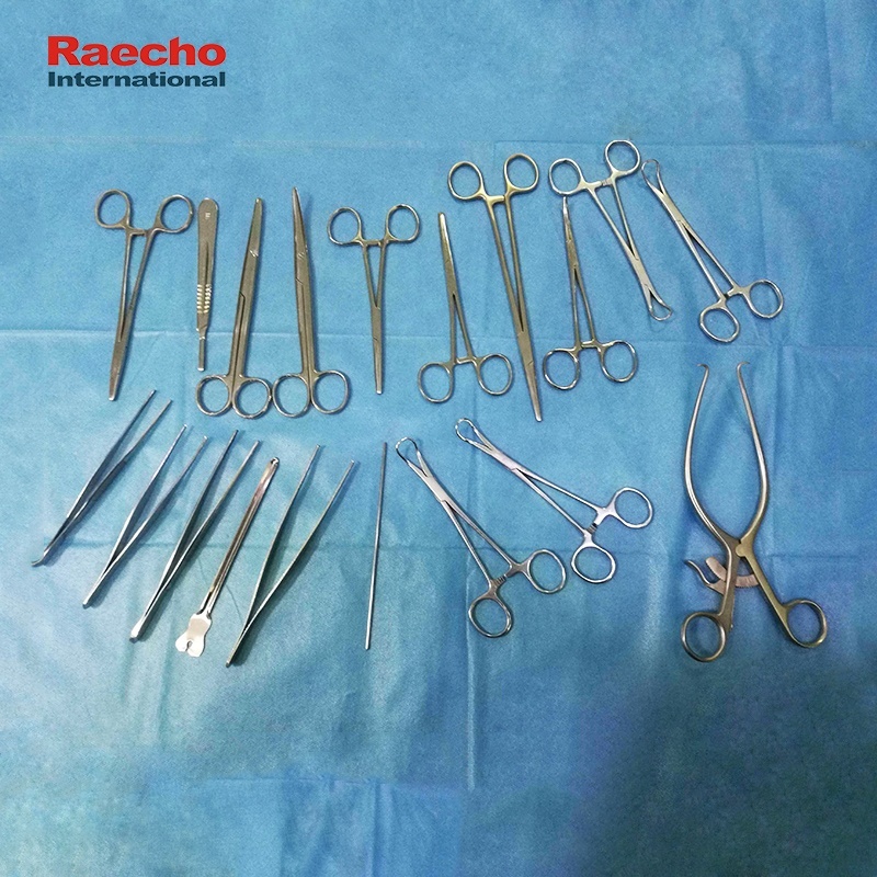 Surgical Operating Kit 19items Hospital Surgical Stainless Steel Instruments Set
