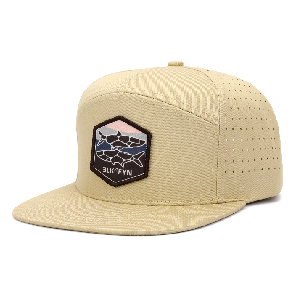 OEM изготовленный на заказ 7 панель 100% из материала на основе хлопка Brim с напечатанным логотипом лазерное сверление отверстия Snapback шапки