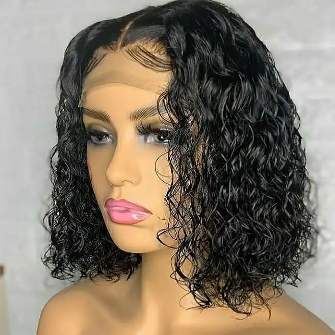 XBL braided short wig full lace wigs for black women, 4x4 closure virgin Brazilian braided hair bob lace front wigs vendor