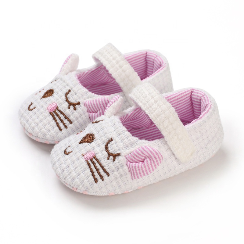 EVERTOP cute design embroidery cotton crochet cartoon baby loafers newborn shoes