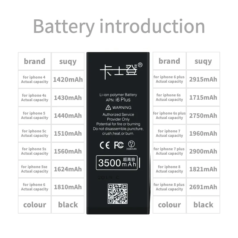 Factory Oem 2021 NEW Smartphone Mobile Cellphone original Battery For Iphone 8 8p Plus X Xr Xs Max 11 Pro