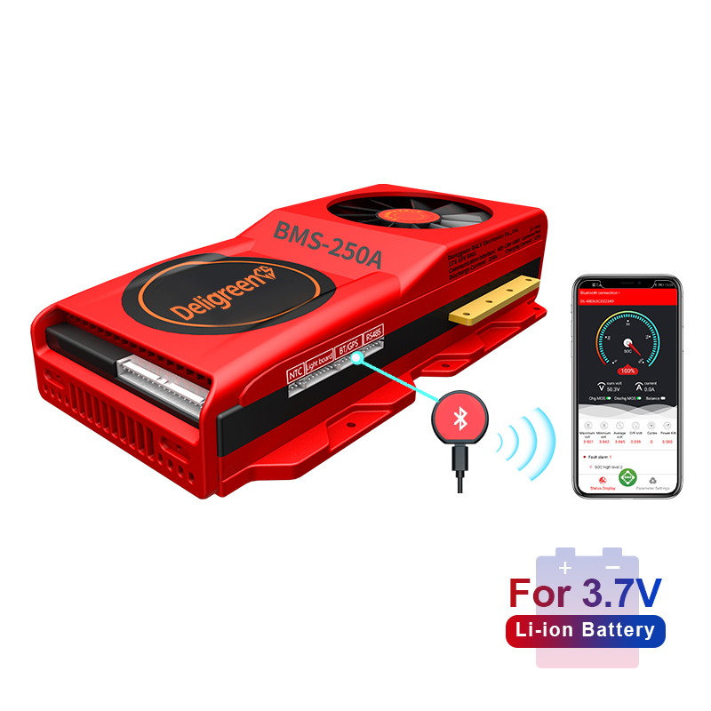 EBay Best Seller Smart BMS with fan 17S 60V Lithium Battery Protection Board 150A 200A 250A RS485 Blue tooth APP PC Electric
