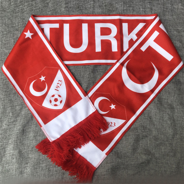 Promotional fast delivery high quality football fans club world 100% acrylic custom jacquard knitted scarf