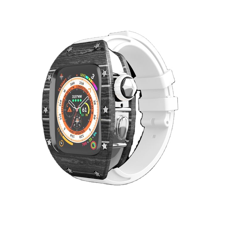 Модный дизайн, черный корпус из углеродного волокна для наручных часов Iwatch, аксессуары для мужских наручных часов