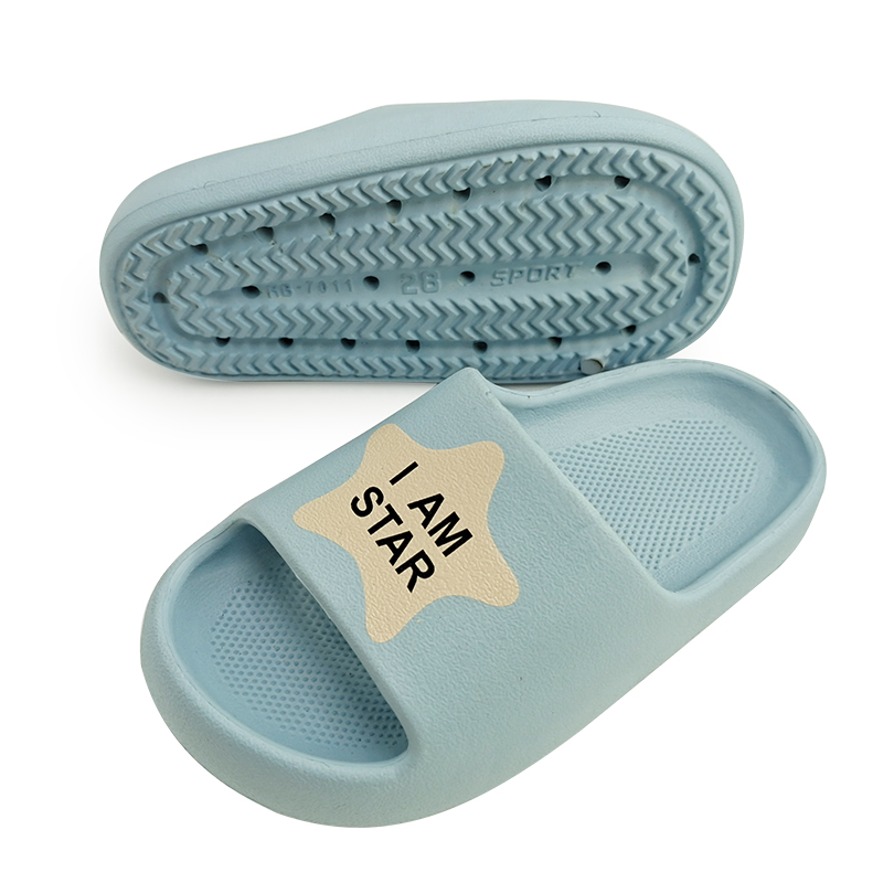 Yeezy luxury branded printed printing summer custom coloring outdoor bath customized eva house beach slides slippers for kids