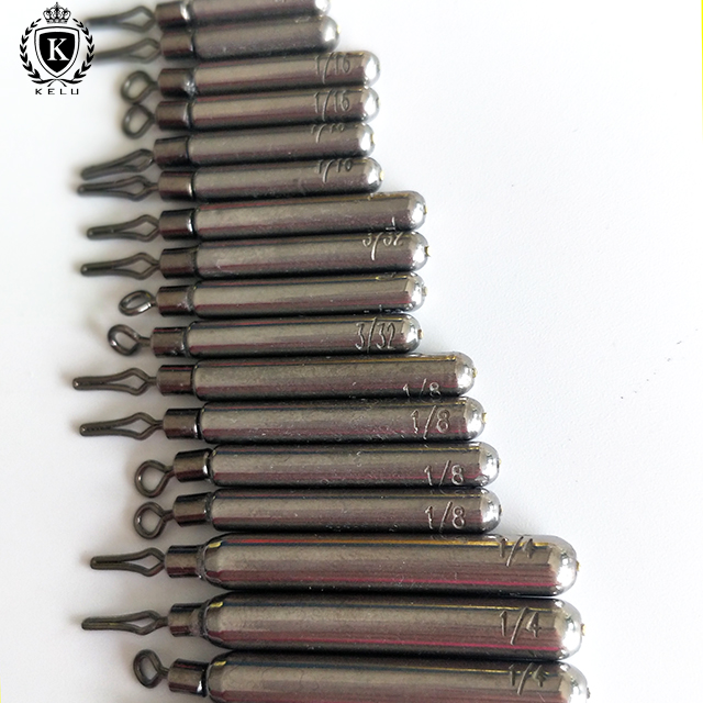 FW-SD-A005 high selling all kinds of sizes tungsten skinny drop shot weight straight drop with ring fishing weight flipping